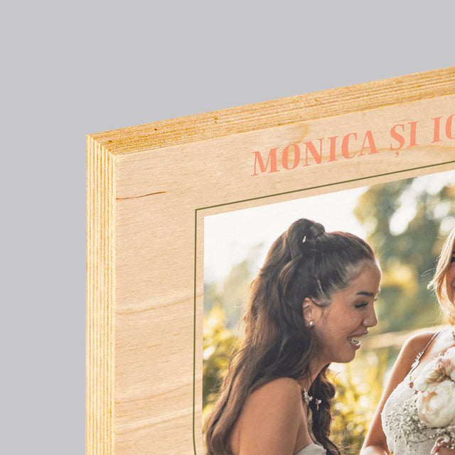 Fotografie Si Semnătură: Nașă Pe Veșnicie - Imprimare Pe Lemn ( Verticală)