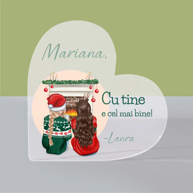 Creator de personaje: Cei mai buni prieteni de Crăciun - Inimă din bloc acrilic | RO