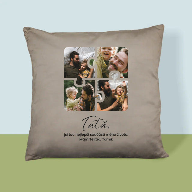 Colaj De Fotografii: Puzzle Fotografie Pentru Tata - Pernă (Cu Fotografie)