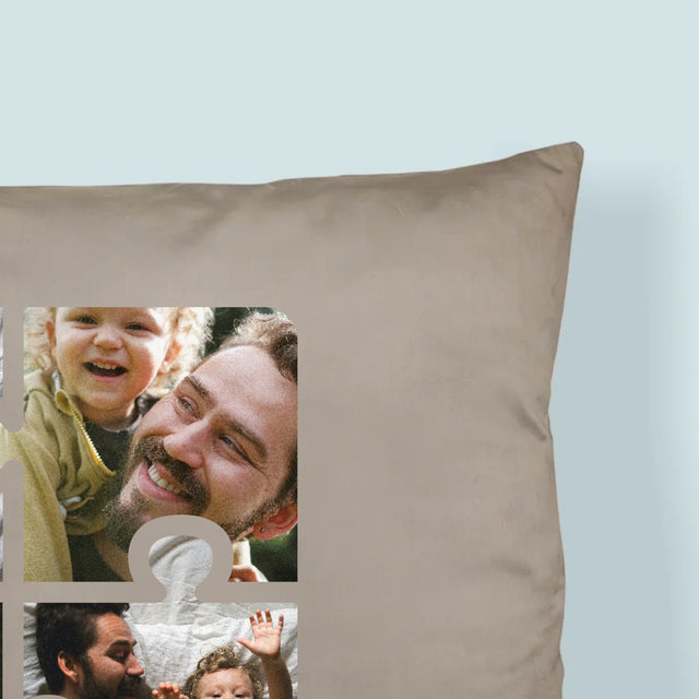 Colaj De Fotografii: Puzzle Fotografie Pentru Tata - Pernă (Cu Fotografie)
