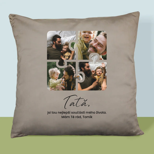 Colaj De Fotografii: Puzzle Fotografie Pentru Tata - Pernă (Cu Fotografie)