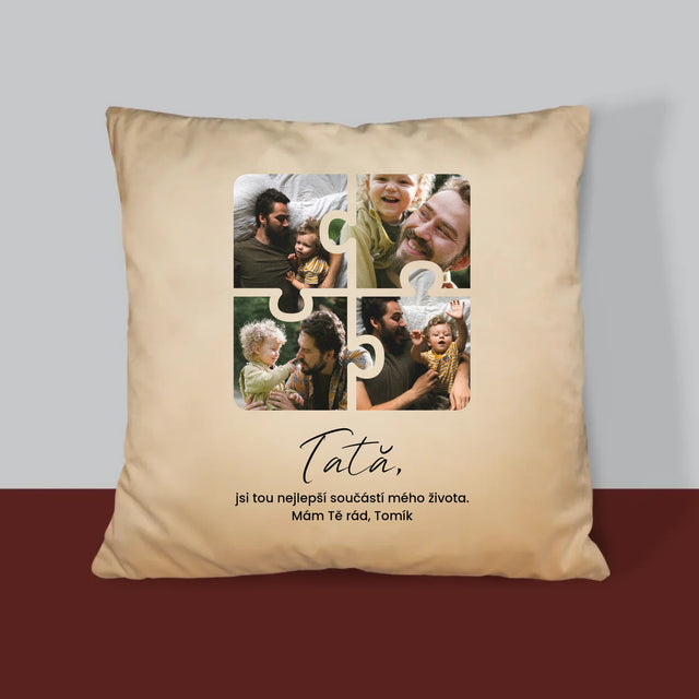Colaj De Fotografii: Puzzle Fotografie Pentru Tata - Pernă (Cu Fotografie)