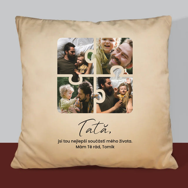 Colaj De Fotografii: Puzzle Fotografie Pentru Tata - Pernă (Cu Fotografie)