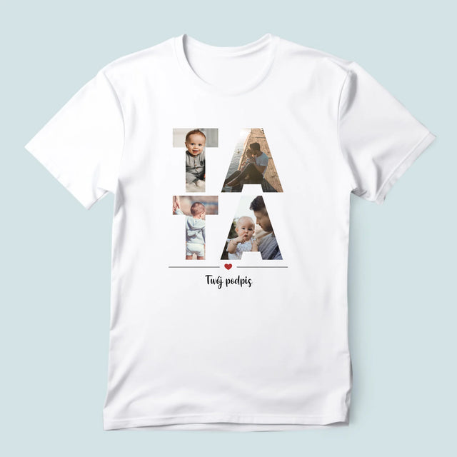 Cuvânt Din Fotografii: Tată Din Fotografiile Tale - Tricou Pentru Bărbați