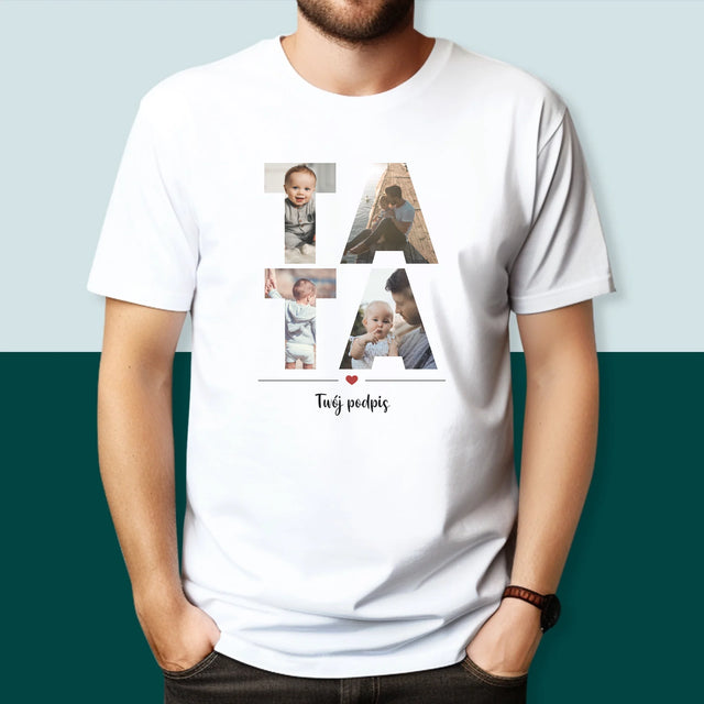 Cuvânt Din Fotografii: Tată Din Fotografiile Tale - Tricou Pentru Bărbați