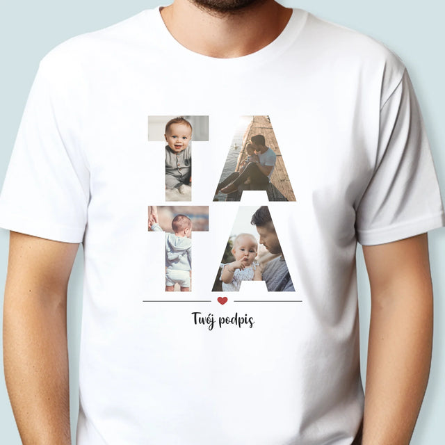 Cuvânt Din Fotografii: Tată Din Fotografiile Tale - Tricou Pentru Bărbați