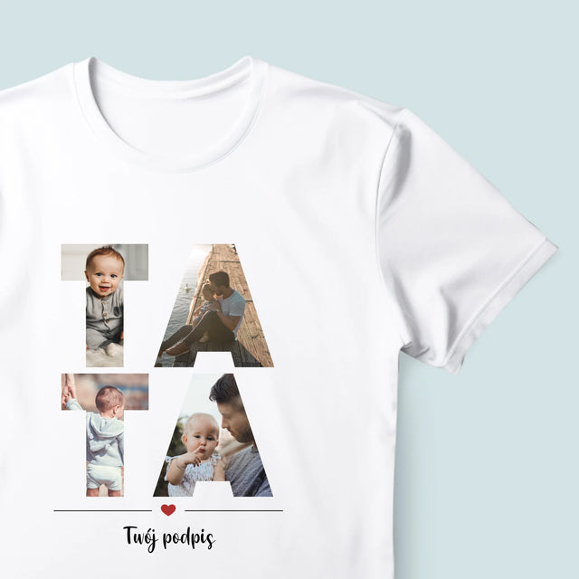 Cuvânt Din Fotografii: Tată Din Fotografiile Tale - Tricou Pentru Bărbați