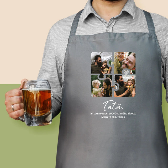 Colaj De Fotografii: Puzzle Fotografie Pentru Tata - Șorț