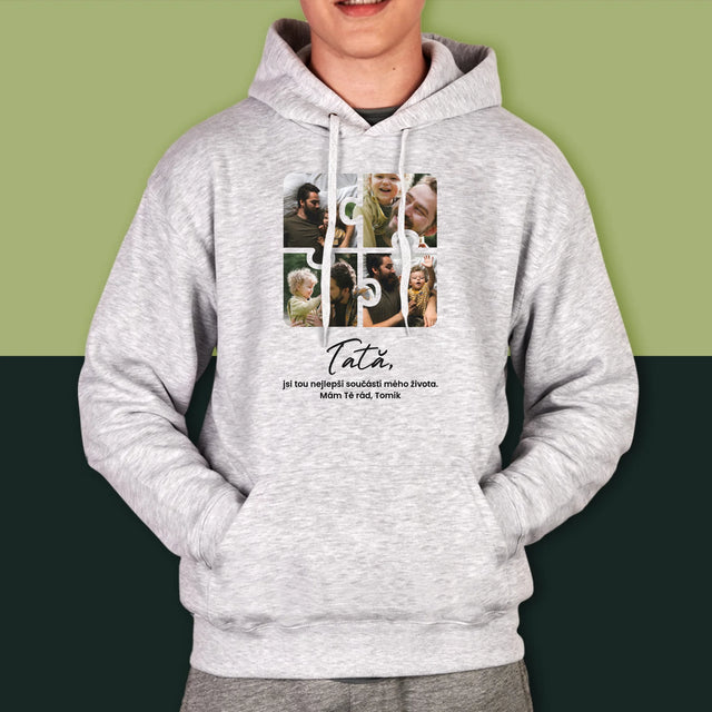 Colaj De Fotografii: Puzzle Fotografie Pentru Tata - Hanorac Cu Glugă Pentru Bărbați