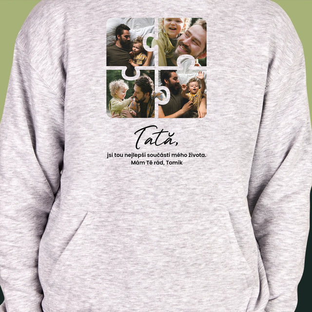 Colaj De Fotografii: Puzzle Fotografie Pentru Tata - Hanorac Cu Glugă Pentru Bărbați