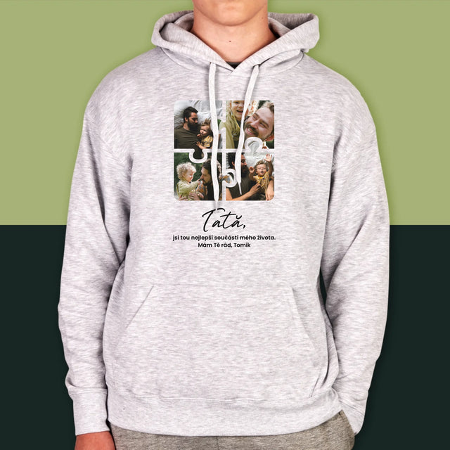 Colaj De Fotografii: Puzzle Fotografie Pentru Tata - Hanorac Cu Glugă Pentru Bărbați