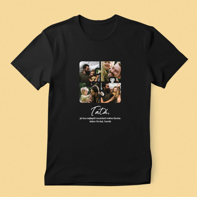 Colaj De Fotografii: Puzzle Fotografie Pentru Tata - Tricou Pentru Bărbați