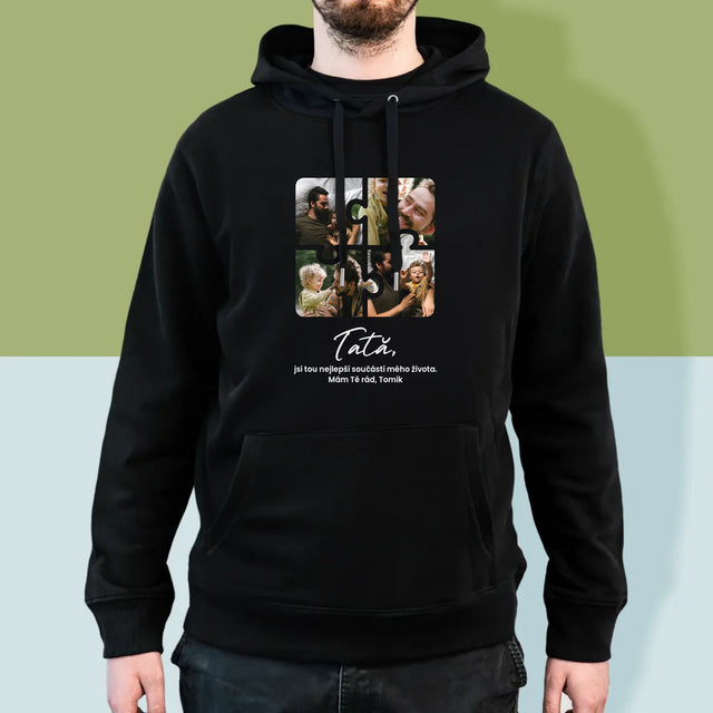 Colaj De Fotografii: Puzzle Fotografie Pentru Tata - Hanorac Cu Glugă Pentru Bărbați