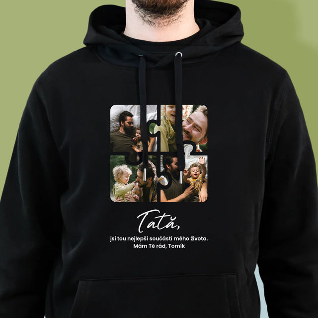 Colaj De Fotografii: Puzzle Fotografie Pentru Tata - Hanorac Cu Glugă Pentru Bărbați