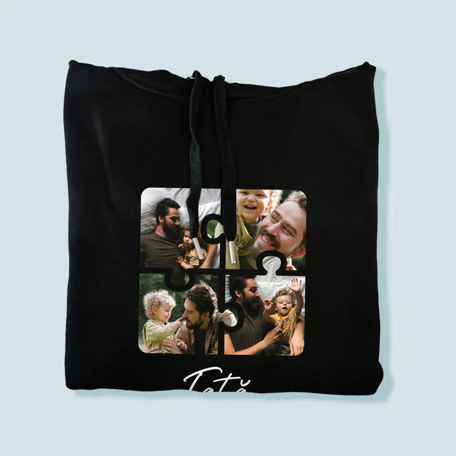 Colaj De Fotografii: Puzzle Fotografie Pentru Tata - Hanorac Cu Glugă Pentru Bărbați