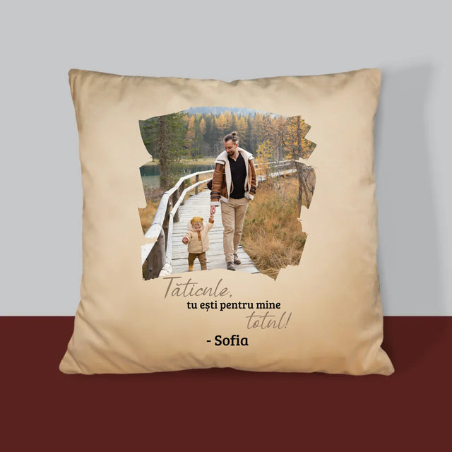 Fotografie Si Semnătură: Un Laur Pentru Tata - Pernă (Cu Fotografie)