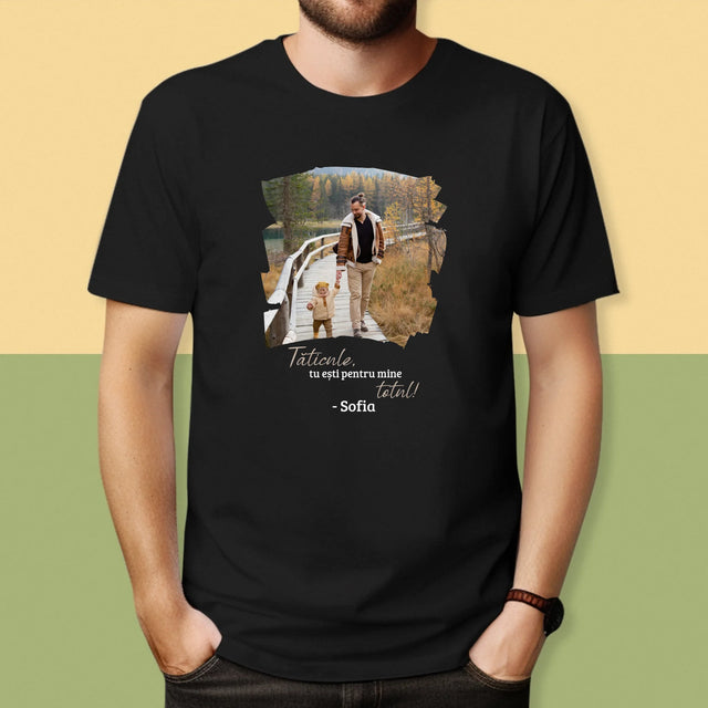 Fotografie Si Semnătură: Un Laur Pentru Tata - Tricou Pentru Bărbați