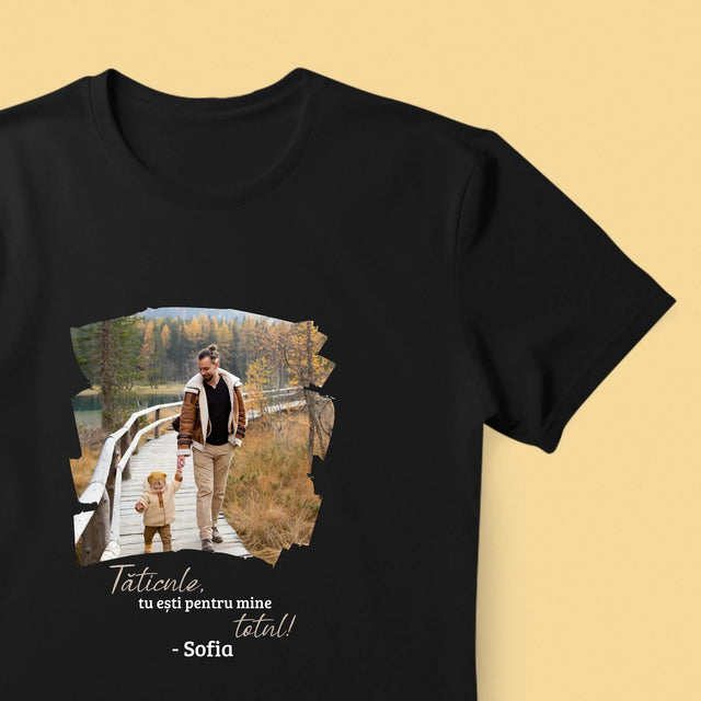 Fotografie Si Semnătură: Un Laur Pentru Tata - Tricou Pentru Bărbați