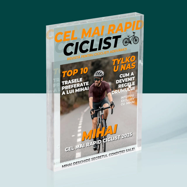 Copertă Derevistă: Cel Mai Rapid Biciclist - Bloc Acrilic