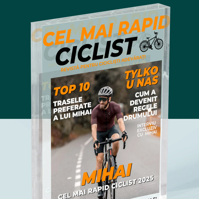 Copertă Derevistă: Cel Mai Rapid Biciclist - Bloc Acrilic