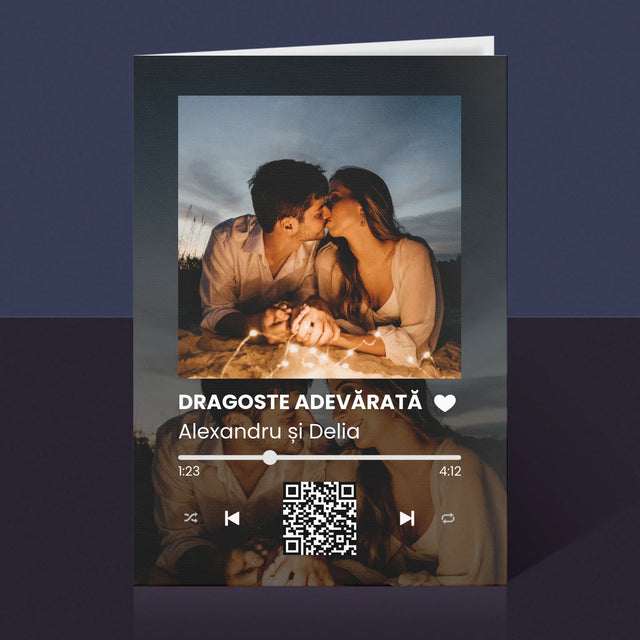 Fotografie Si Semnătură: Spotify Cu Fotografiile Tale Și Codul Qr - Card Cu Felicitări