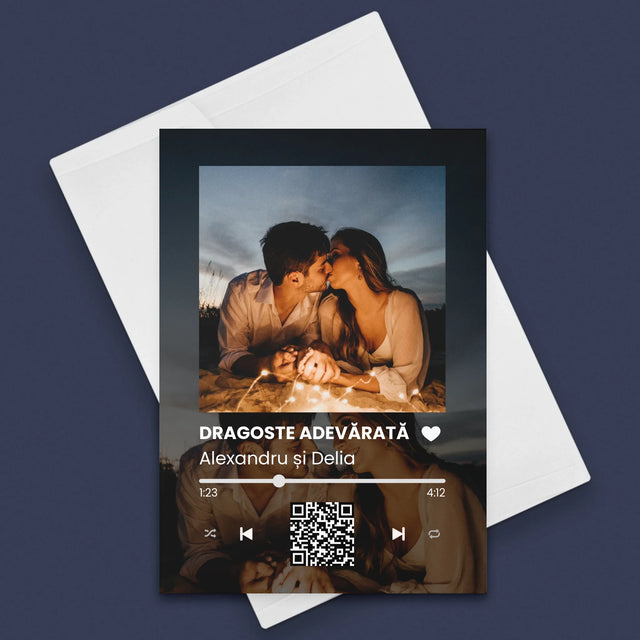 Fotografie Si Semnătură: Spotify Cu Fotografiile Tale Și Codul Qr - Card Cu Felicitări