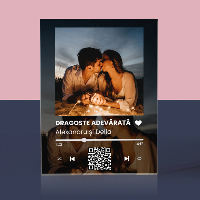 Fotografie Si Semnătură: Spotify Cu Fotografiile Tale Și Codul Qr - Bloc Acrilic