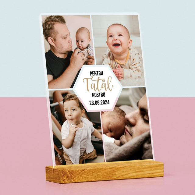 Colaj De Fotografii: Pentru Tatăl Nostru - Imprimare Pe Sticlă Acrilică (Verticală)