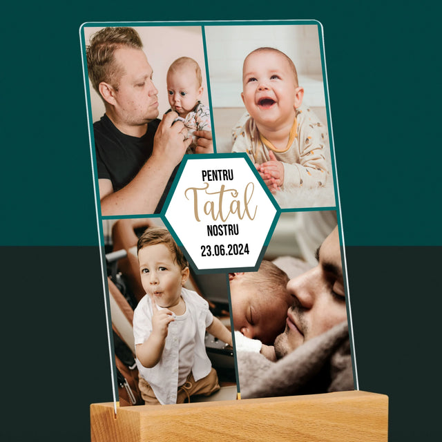 Colaj De Fotografii: Pentru Tatăl Nostru - Imprimare Pe Sticlă Acrilică (Verticală)