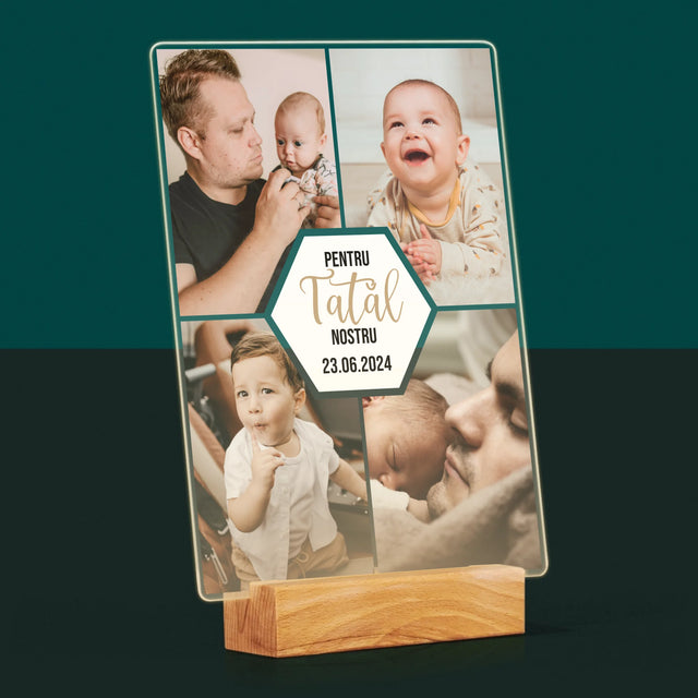 Colaj De Fotografii: Pentru Tatăl Nostru - Imprimare Pe Sticlă Acrilică (Verticală)