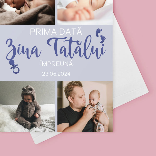 Colaj De Fotografii: Prima Zi A Tatălui - Card Cu Felicitări