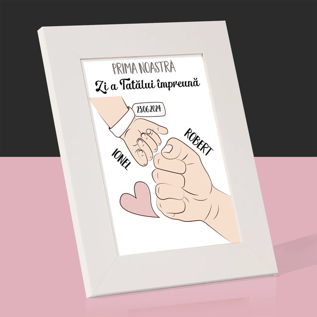 Numele Și Semnătura: Prima Zi A Tatălui Împreună - Ramă Pentru Fotografii (Horizontală)