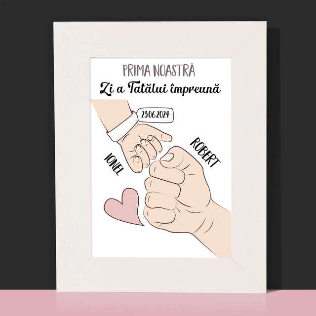 Numele Și Semnătura: Prima Zi A Tatălui Împreună - Ramă Pentru Fotografii (Horizontală)