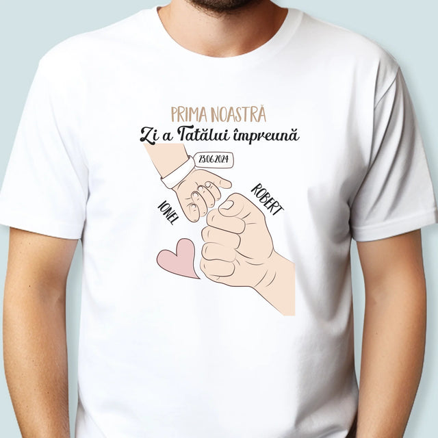 Numele Și Semnătura: Prima Zi A Tatălui Împreună - Tricou Pentru Bărbați