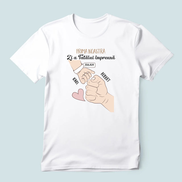 Numele Și Semnătura: Prima Zi A Tatălui Împreună - Tricou Pentru Bărbați