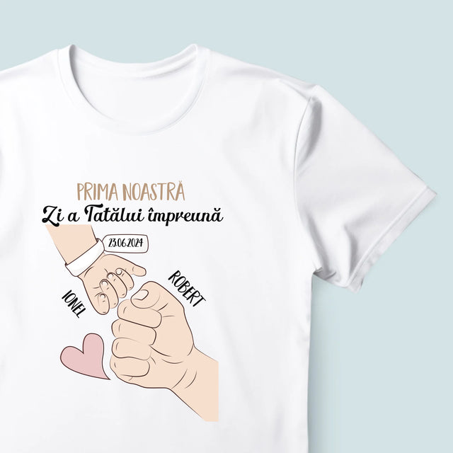 Numele Și Semnătura: Prima Zi A Tatălui Împreună - Tricou Pentru Bărbați