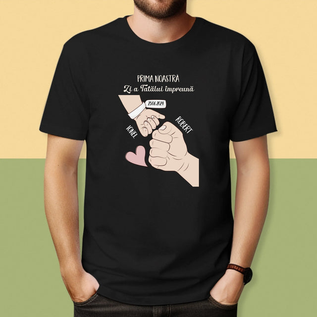 Numele Și Semnătura: Prima Zi A Tatălui Împreună - Tricou Pentru Bărbați