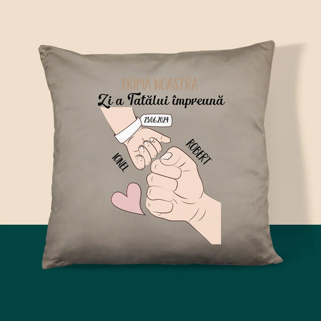 Numele Și Semnătura: Prima Zi A Tatălui Împreună - Pernă (Cu Fotografie)