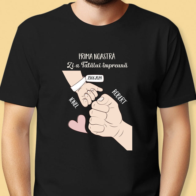 Numele Și Semnătura: Prima Zi A Tatălui Împreună - Tricou Pentru Bărbați