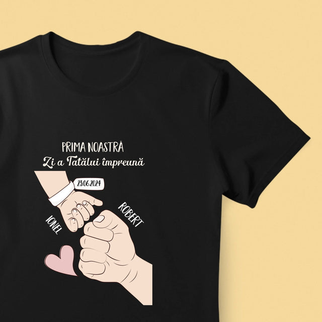 Numele Și Semnătura: Prima Zi A Tatălui Împreună - Tricou Pentru Bărbați