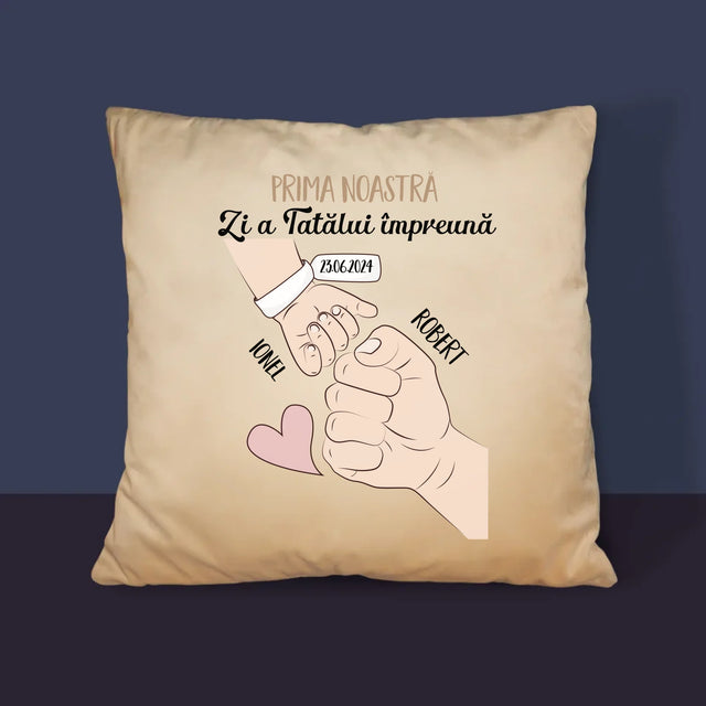 Numele Și Semnătura: Prima Zi A Tatălui Împreună - Pernă (Cu Fotografie)