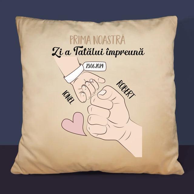 Numele Și Semnătura: Prima Zi A Tatălui Împreună - Pernă (Cu Fotografie)