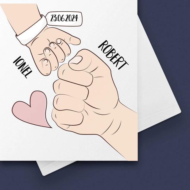 Numele Și Semnătura: Prima Zi A Tatălui Împreună - Card Cu Felicitări