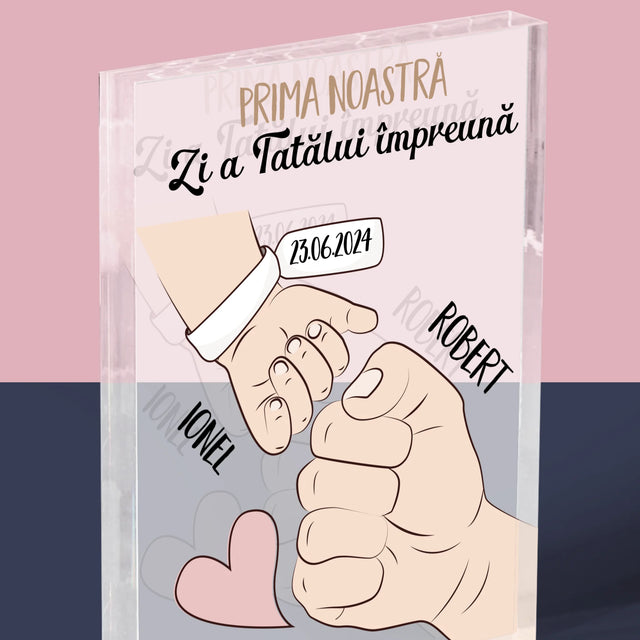 Numele Și Semnătura: Prima Zi A Tatălui Împreună - Bloc Acrilic