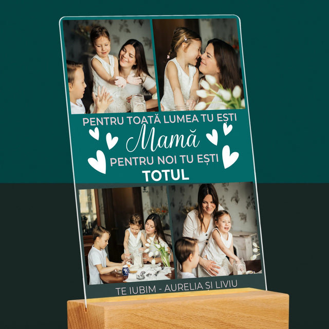 Colaj De Fotografii: Mamă Ești Totul - Imprimare Pe Sticlă Acrilică (Verticală)