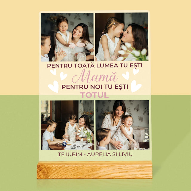 Colaj De Fotografii: Mamă Ești Totul - Imprimare Pe Sticlă Acrilică (Verticală)