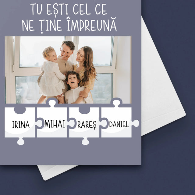 Fotografie Si Semnătură: Tată, Tu Ești Cel Care Ne Ține Împreună - Card Cu Felicitări