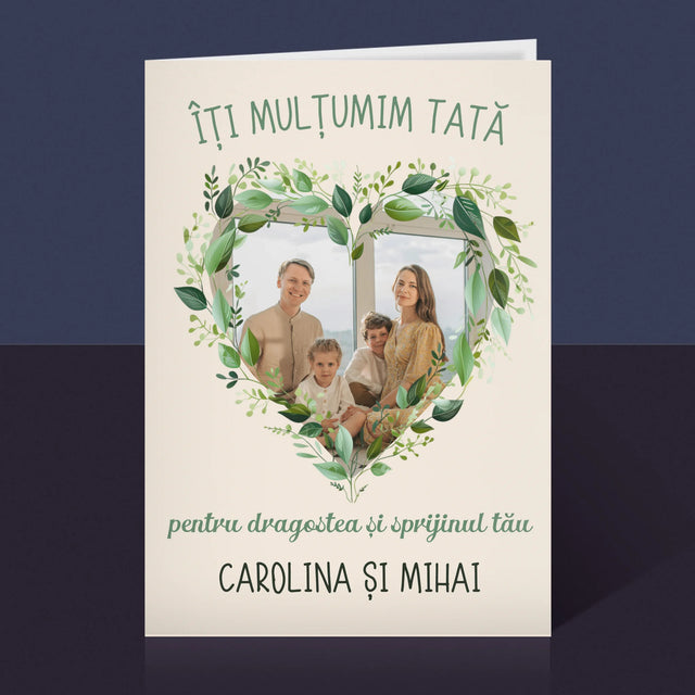 Fotografie Si Semnătură: Mulțumim Tată - Card Cu Felicitări