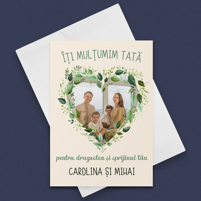Fotografie Si Semnătură: Mulțumim Tată - Card Cu Felicitări