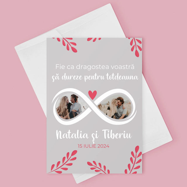 Colaj De Fotografii: Fie Ca Dragostea Voastră Să Dureze Pentru Totdeauna - Card Cu Felicitări